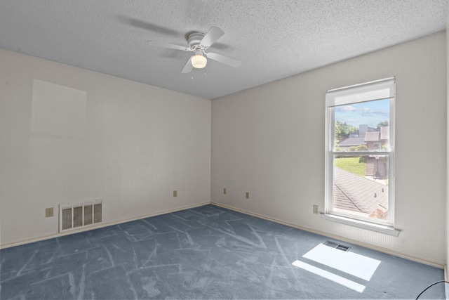 7725 Westwind Dr, Fort Worth, TX 76179 - carpeted empty room featuring a ceiling fan and a textured ceiling