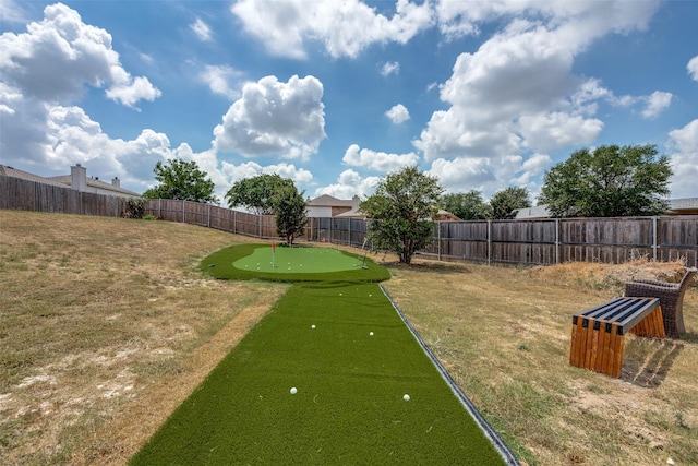2308 Pheasant Run, Melissa, TX 75454 - fenced backyard featuring a putting green
