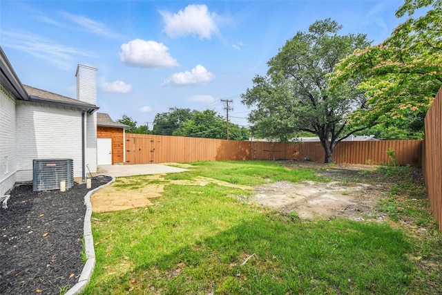 3173 Catamore Ln, Dallas, TX 75229 - view of yard with central air condition unit and a patio area