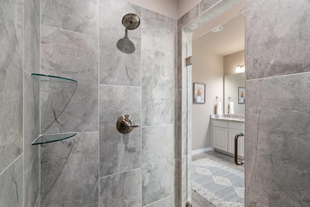 123 Cedar Elm Ln, Nevada, TX 75173 - full bathroom featuring a tile shower and vanity