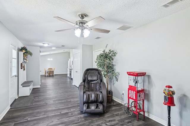 5789 Southfork Dr N, Royse City, TX 75189 - living area with wood finished floors, ceiling fan, and a textured ceiling