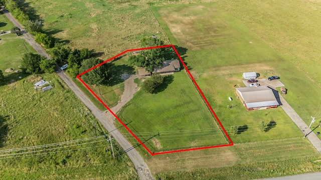 190 Rs County Road 4330, Point, TX 75472 - aerial view of sparsely populated area featuring property boundaries highlighted and a pastoral area