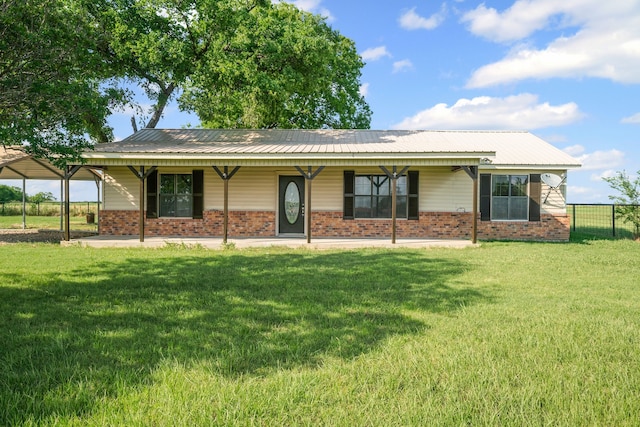 190 Rs County Road 4330, Point, TX 75472 - single story home with a detached carport, brick siding, covered porch, and metal roof