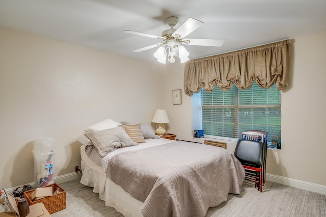 915 Cockrell Hill Rd, Ovilla, TX 75154 - bedroom featuring baseboards, a ceiling fan, and light colored carpet