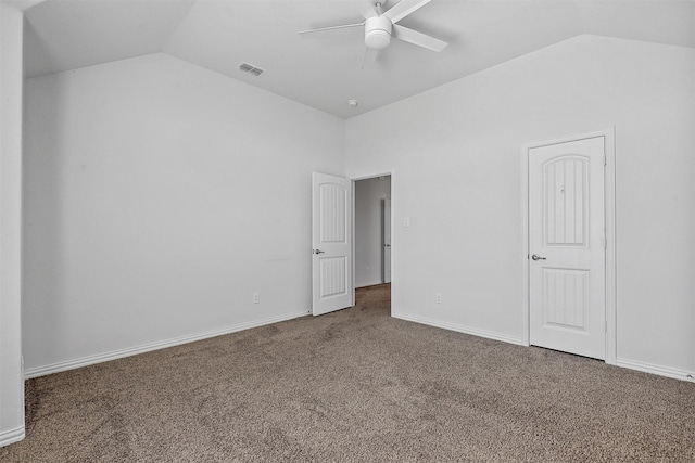 15232 Primrose Garden Ct, Aledo, TX 76008 - unfurnished bedroom featuring vaulted ceiling, carpet floors, ceiling fan, and baseboards