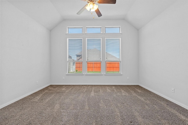 15232 Primrose Garden Ct, Aledo, TX 76008 - bonus room with lofted ceiling, a ceiling fan, plenty of natural light, and carpet floors