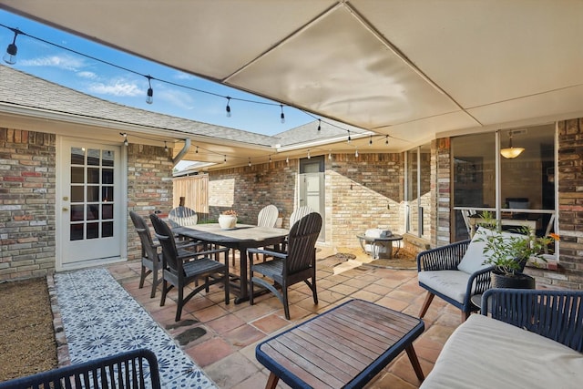 2500 Indian Hills Dr, Plano, TX 75075 - view of patio featuring outdoor dining space and outdoor lounge area