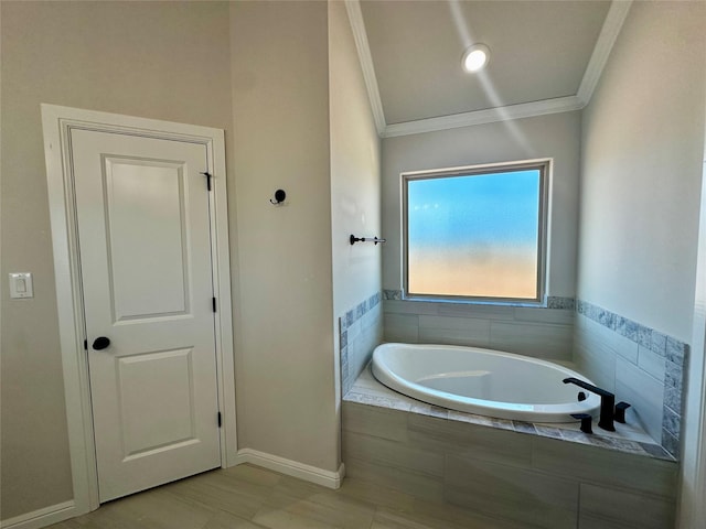 1406 Oleander Dr, Tolar, TX 76476 - full bath with ornamental molding, a bath, and baseboards