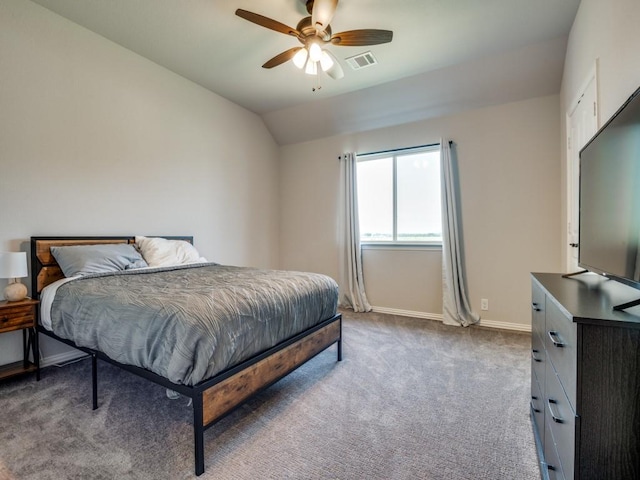 1241 Ronald St, Desoto, TX 75115 - carpeted bedroom with baseboards, vaulted ceiling, and ceiling fan
