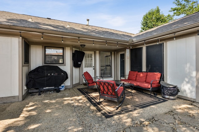 2928 Regal Rd, Plano, TX 75075 - view of patio with an outdoor living space and area for grilling