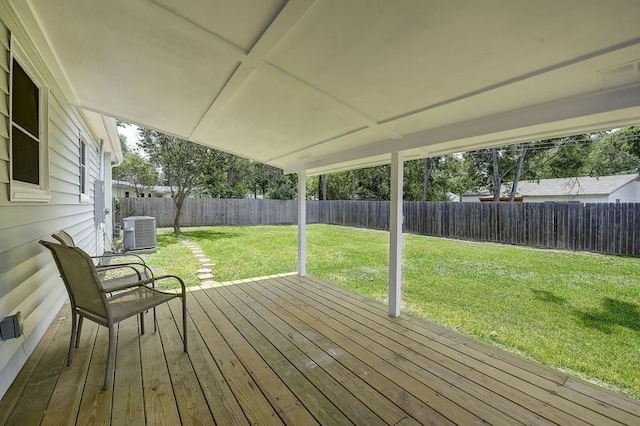1601 Elizabeth Dr, Garland, TX 75042 - wooden terrace with central AC unit