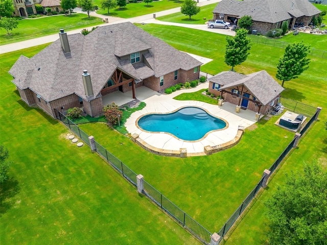 160 Solano Cir, Aledo, TX 76008 - view of swimming pool featuring a patio area and an outbuilding
