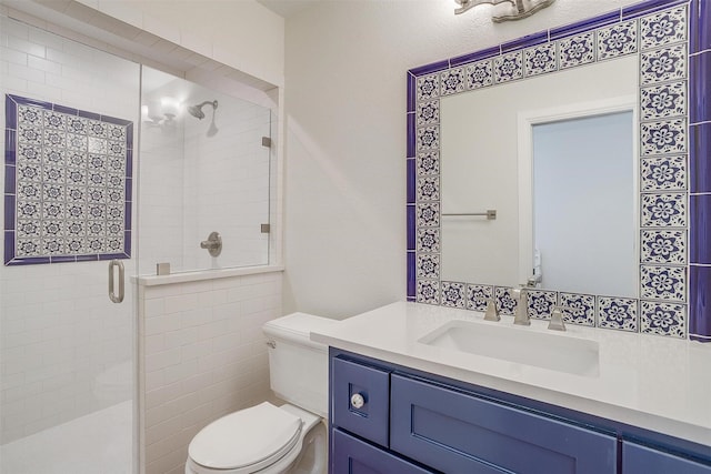 160 Solano Cir, Aledo, TX 76008 - bathroom featuring toilet, a stall shower, and vanity