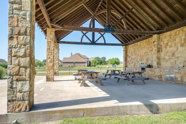 160 Solano Cir, Aledo, TX 76008 - view of patio / terrace featuring outdoor dining space and a gazebo
