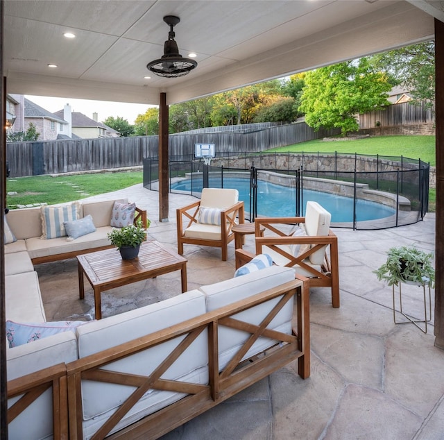 7002 Clear Springs Pkwy, Garland, TX 75044 - view of patio / terrace with outdoor lounge area and a ceiling fan