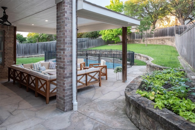 7002 Clear Springs Pkwy, Garland, TX 75044 - view of patio featuring an outdoor living space