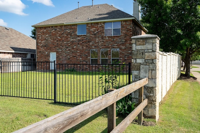 7807 Enchanted Isle Dr, Arlington, TX 76016 - view of property exterior featuring brick siding, a chimney, and roof with shingles