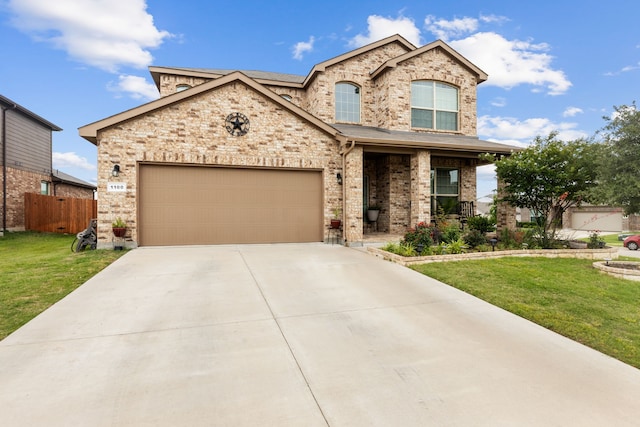 1100 Tiburon, Cleburne, TX 76033 - view of front of home featuring concrete driveway, brick siding, an attached garage, and a porch