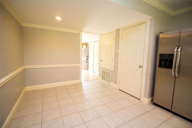 9001 Westfield Dr, Rowlett, TX 75088 - unfurnished room with ornamental molding, baseboards, light tile patterned flooring, and recessed lighting