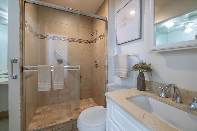 817 Edgehill Dr, Hurst, TX 76053 - bathroom featuring toilet, a shower stall, and vanity