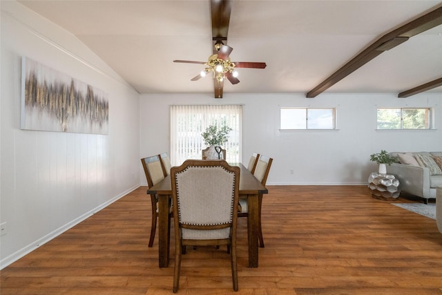 817 Edgehill Dr, Hurst, TX 76053 - dining area with wood finished floors, ceiling fan, and baseboards