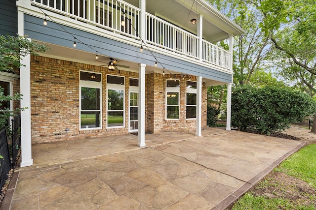 820 Windlake Cir, Heath, TX 75032 - view of patio / terrace featuring a balcony and a ceiling fan