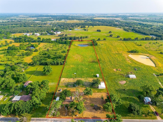 1501 County Road 909, Joshua, TX 76058 - aerial view of property and surrounding area with property parcel outlined