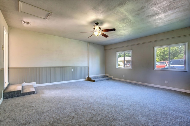 508 Ward St, Winnsboro, TX 75494 - carpeted spare room featuring ceiling fan and a textured ceiling