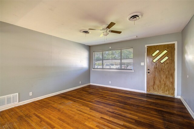 508 Ward St, Winnsboro, TX 75494 - spare room with a ceiling fan, hardwood / wood-style flooring, and baseboards