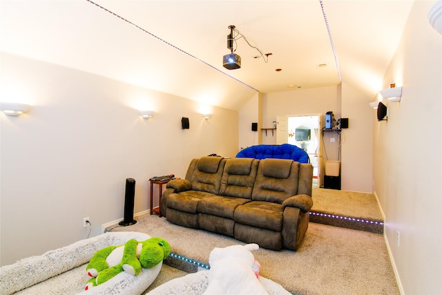 6 Altman Ct, Mansfield, TX 76063 - carpeted home theater room with vaulted ceiling and baseboards