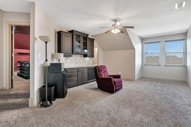 3113 Sangria Ln, Fort Worth, TX 76177 - living area featuring light carpet and a ceiling fan