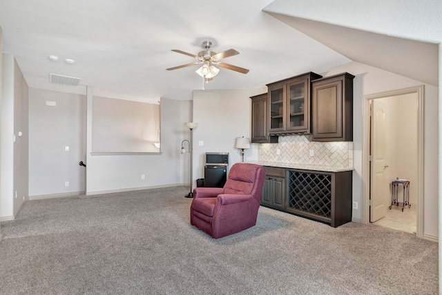3113 Sangria Ln, Fort Worth, TX 76177 - living area with carpet and ceiling fan