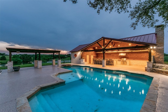 13914 Overlook Ln, Forney, TX 75126 - swimming pool with a gazebo and a patio