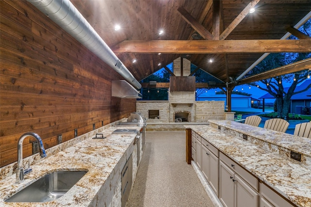 13914 Overlook Ln, Forney, TX 75126 - view of patio / terrace featuring a sink and exterior kitchen