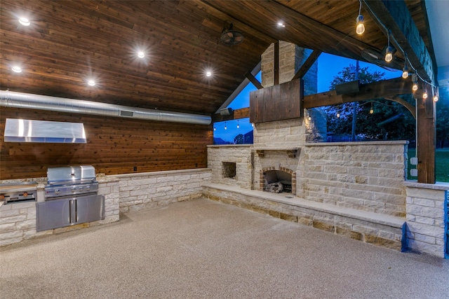 13914 Overlook Ln, Forney, TX 75126 - view of patio with an outdoor stone fireplace