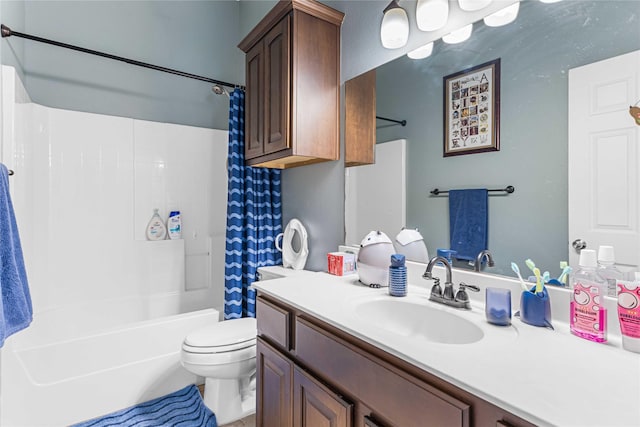 5608 Aberdeen Ct, Temple, TX 76502 - bathroom with vanity, toilet, and shower / bath combo
