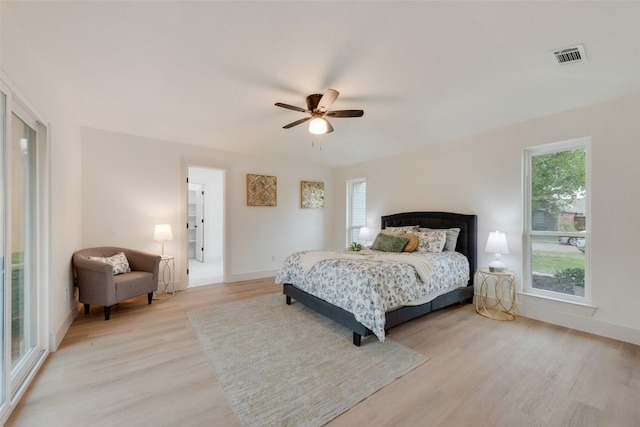 3605 Jomar Dr, Plano, TX 75075 - bedroom featuring light wood-type flooring, baseboards, and ceiling fan