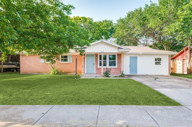 6632 Avalon Dr, Watauga, TX 76148 - ranch-style house with brick siding, a front yard, and concrete driveway