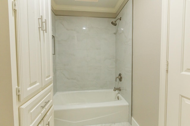 2302 Tiffany Ct, Garland, TX 75043 - full bathroom featuring tub / shower combination and crown molding