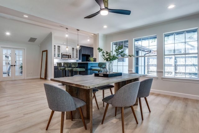 928 Westbrook Dr, Plano, TX 75075 - dining room featuring baseboards, healthy amount of natural light, ornamental molding, and recessed lighting