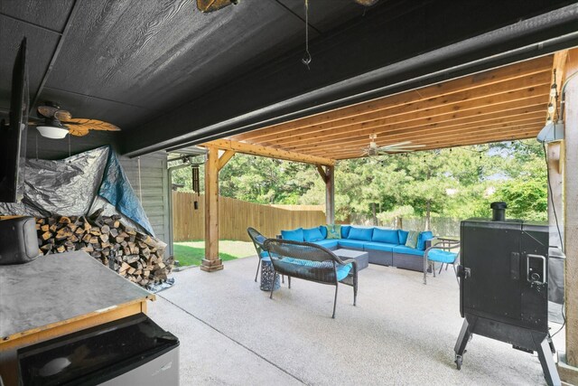 365 Maggie Cir, Flint, TX 75762 - view of patio / terrace with outdoor lounge area and ceiling fan