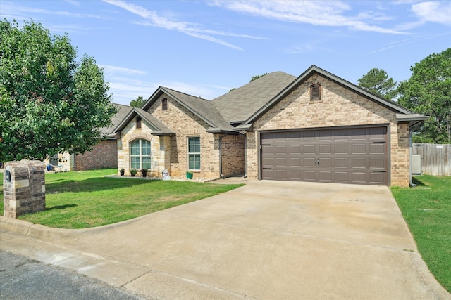 365 Maggie Cir, Flint, TX 75762 - view of front of property with driveway, an attached garage, brick siding, and a shingled roof