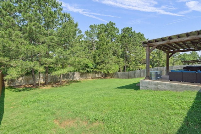 365 Maggie Cir, Flint, TX 75762 - view of yard featuring outdoor lounge area, a patio, and a pergola
