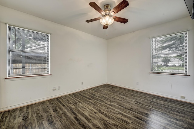 2947 Sinbad Cir, Farmers Branch, TX 75234 - empty room featuring wood finished floors, ceiling fan, and baseboards