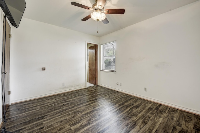2947 Sinbad Cir, Farmers Branch, TX 75234 - empty room featuring wood finished floors, ceiling fan, and baseboards