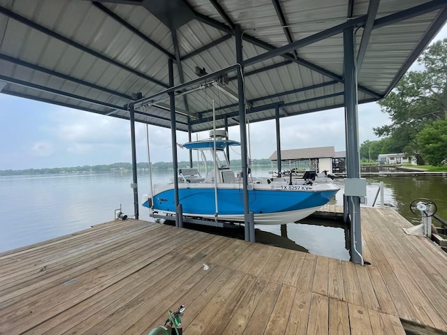 148 Vista Dr, Eustace, TX 75124 - dock featuring boat lift and a water view
