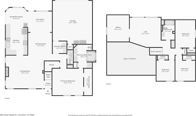 3801 Silver Maple Dr, Carrollton, TX 75007 - property floor plan