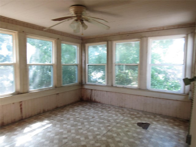 507 N Beaton St, Corsicana, TX 75110 - unfurnished sunroom with wooden walls