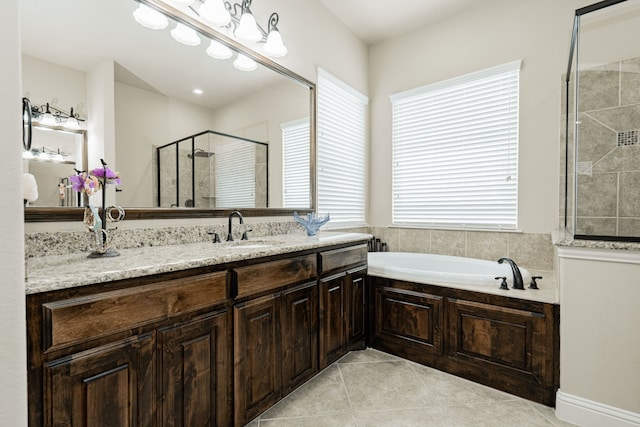 817 Calm Crest Dr, Rockwall, TX 75087 - full bath featuring plenty of natural light, tile patterned floors, a bath, and a stall shower
