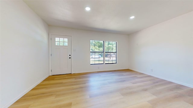 3809 Grover Ave, Fort Worth, TX 76106 - entrance foyer with recessed lighting, light wood-type flooring, and baseboards